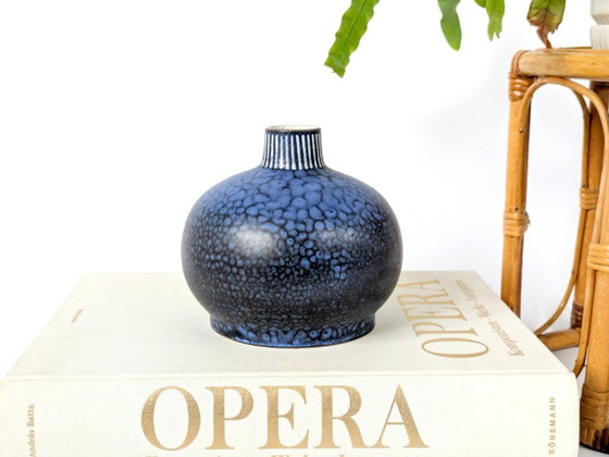 Image 1 of Vintage Thoms Keramik Vase | Midcentury West German Studio Pottery | Blue Glaze