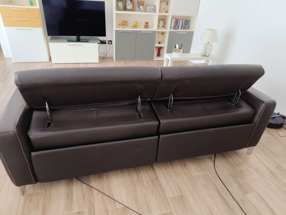 Natuzzi Sofa – Leder, Metall (photo 4 of 11)
