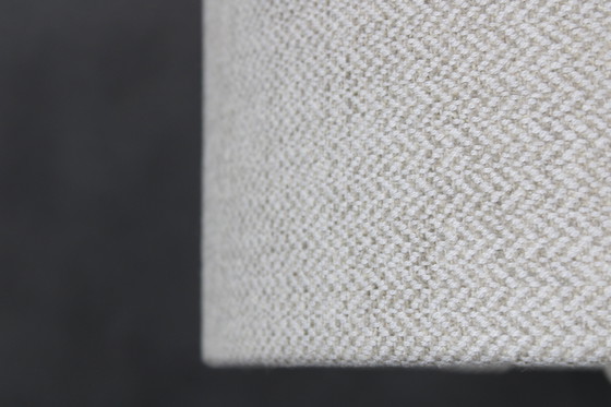 Image 1 of Italienische Glastischlampe mit Bouclé-Stoffschirm aus den 1970er Jahren