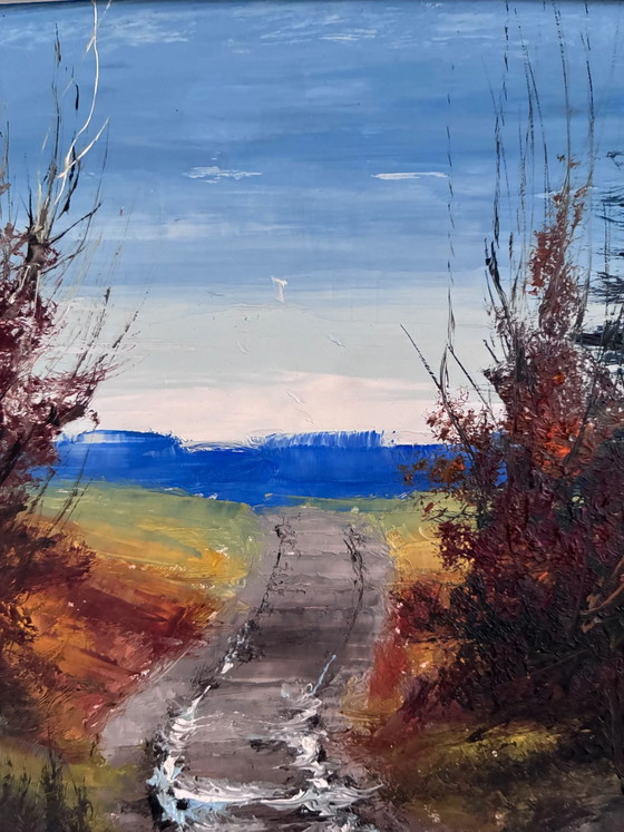 Image 1 of Peinture à l'huile originale vintage de paysage