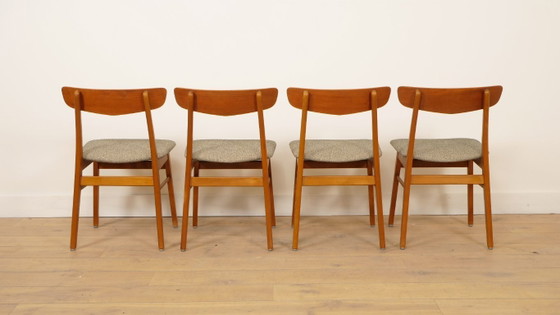 Image 1 of 4 sillas de comedor | Farstrup | Modelo 210 | Restauradas | Verde