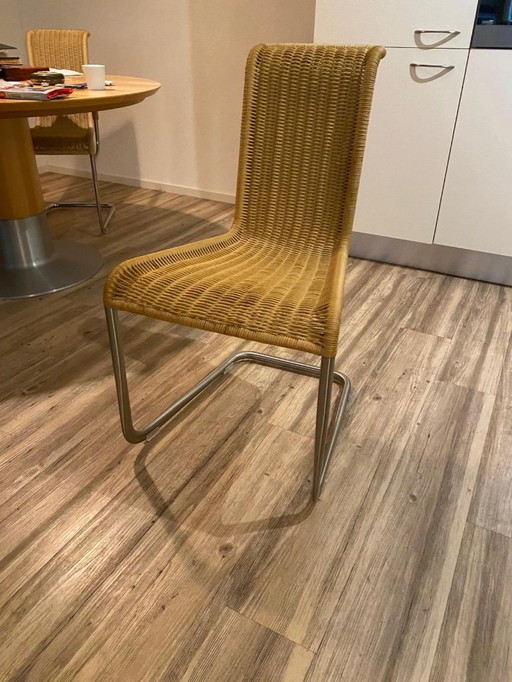 6x Tecta B20 Esstischstühle, Beige/Silber