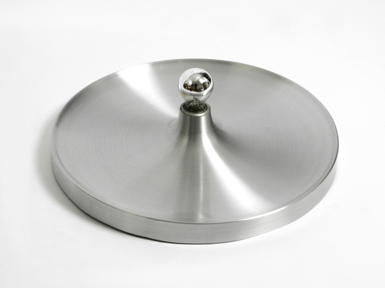 Image 1 of Large Round Original Mid Century Space Age Aluminum Ceiling or Wall Lamp by Honsel | Ø 50 cm