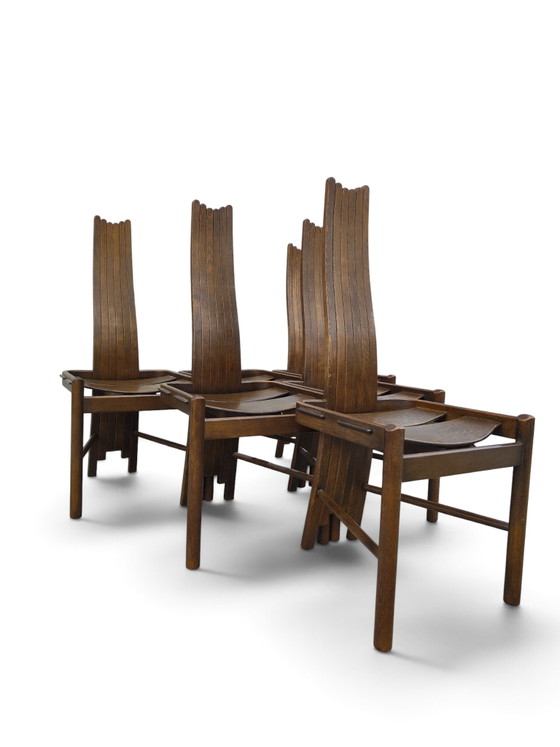 Sillas de comedor de respaldo alto Allmilmo – Textile, Wood (photo 5 of 8)