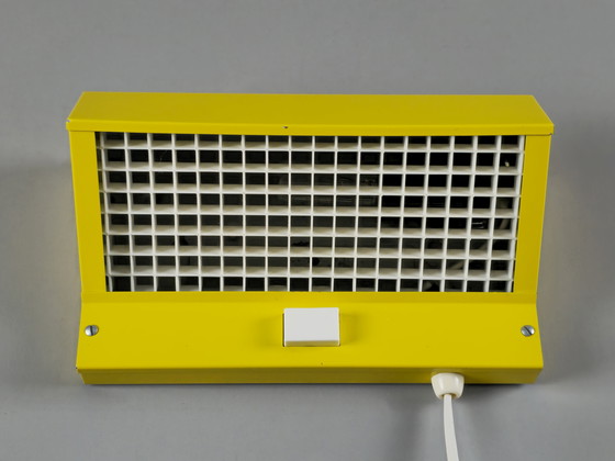 Image 1 of 1970s Vintage ELIDUS Type 9000 Yellow Metal Wall Light With Perforated Plastic Grid by Björn Svensson.