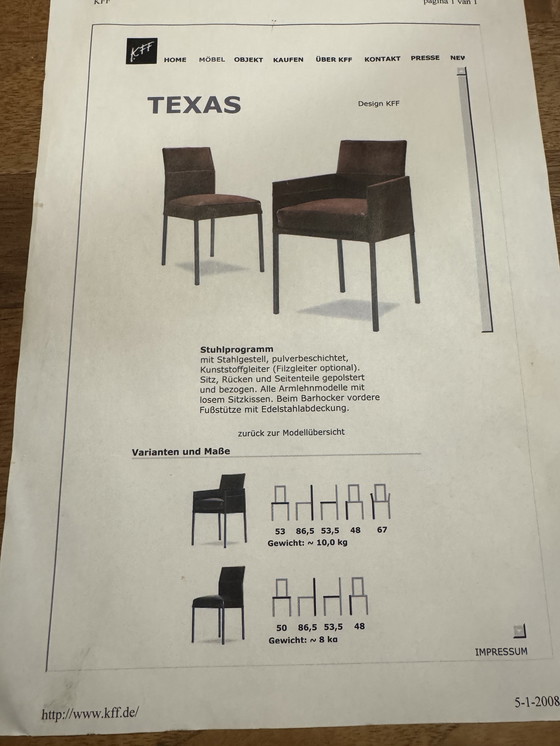 Image 1 of 6 sillas KFF Texas Exclusiv para comedor u oficina
