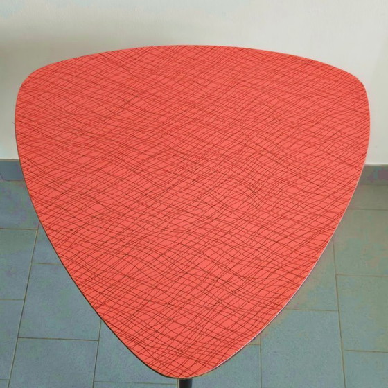 Image 1 of TABLE DE BISTROT BAR VINTAGE 1950 TRIPODE FORMICA & ACIER 50S ROCKABILLY ZAZOU