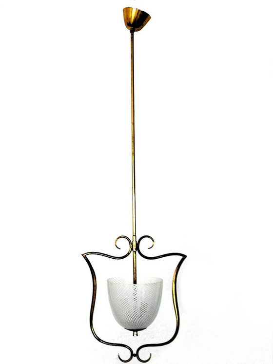 Design Tomaso Buzzi per Venini Italia Anni '30 Filigrana a Rete/Ottone Neoclassico – venini italy (photo 2 of 5)