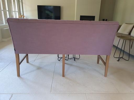 Banc de salle à manger, marque Olav, capitonné, couleur lavande