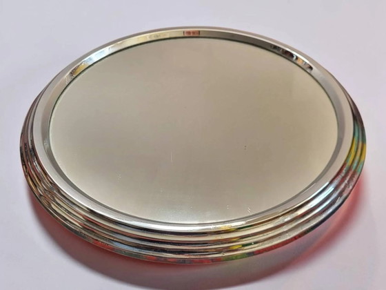 Rundes Tablett aus Chrommetall D.27 – Tischdekoration, Art Deco (photo 3 of 7)