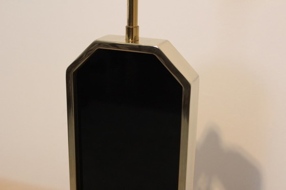 Georges Mathias Signierte Vergoldete Handgeätzte Tischlampe, Tischlampen, Messing (Foto 11 von 17)