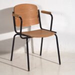 Sedia da ufficio in stile vintage con braccioli (c.1950) – Sedie da ufficio, Iron, Industrieel (photo 6 of 10)