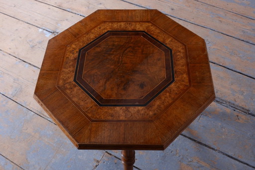 Gerestaureerde Biedermeier salontafel, kersen- en walnotenhout, gerestaureerde Poolse afwerking, Tsjechisch, (photo 2 of 11)