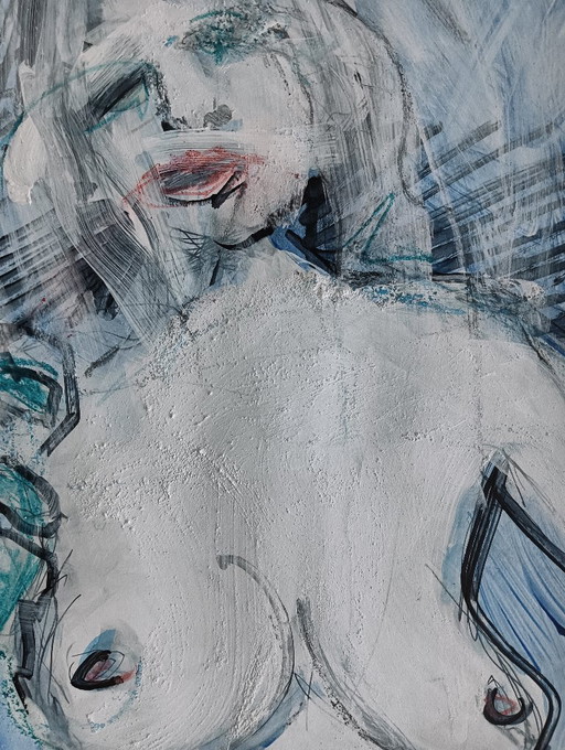 Linda Comes Out of the Luxeflex – schilderijen tekeningen, Paper