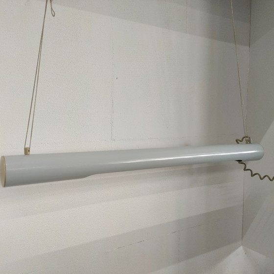 Image 1 of Vintage grijze 'fluorencent tube lamp' jaren 70/80. 
