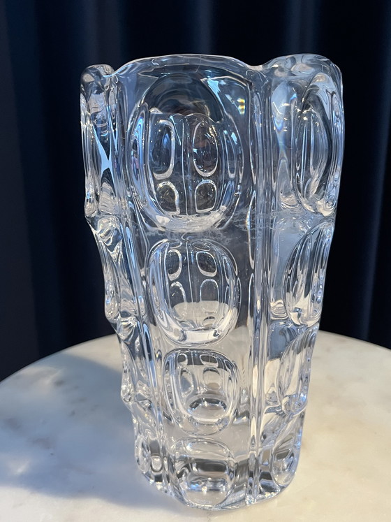 Image 1 of Vase vintage Sklo Union « Lens » style Mid-Century Modern