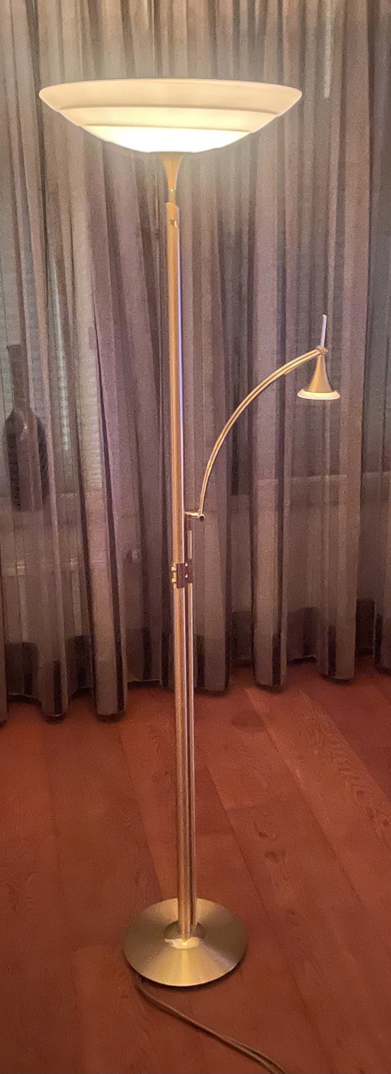 Image 1 of B+M Leuchten Stehleuchte "Deckenleuchte" mit verstellbarer Leselampe 1990er Jahre