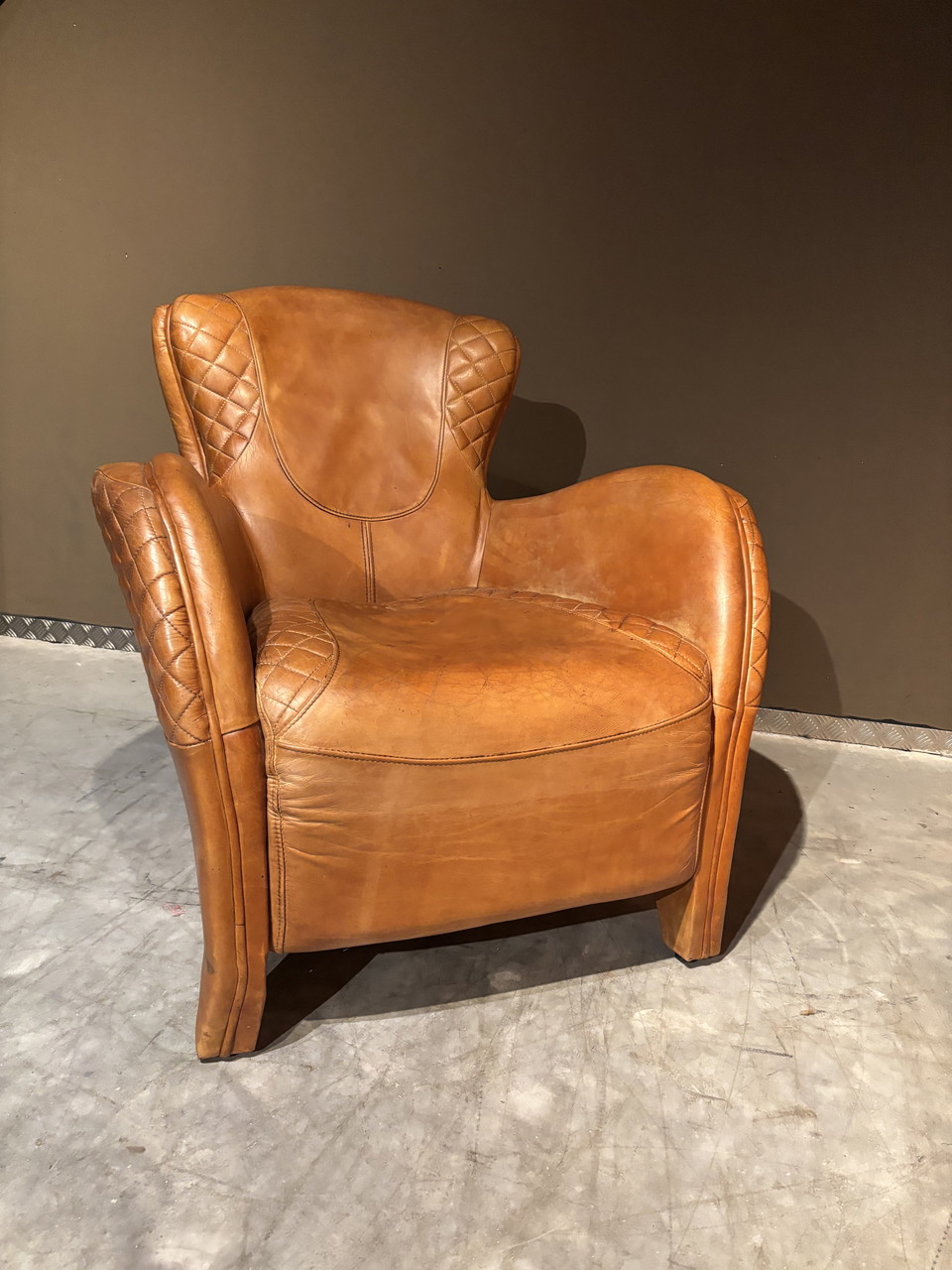 Vintage Cognac Leather Saddle Chairs Timothy Oulton Style €1,750 - Main Image