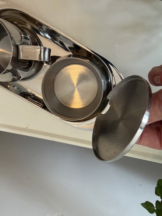 Image 1 of Milch- und Zuckerkännchen aus Chrom mit Tablett