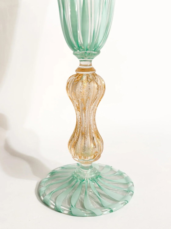 La Murrina Murano Vetro Verde e Foglia d'Oro Vetro, anni '70, Oggetti decorativi (foto 5 di 12)
