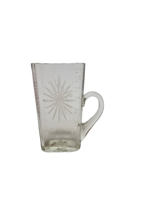 Biedermeier glazen maatbeker, Duitsland, jaren 1890 – glazen karaffen, Glass