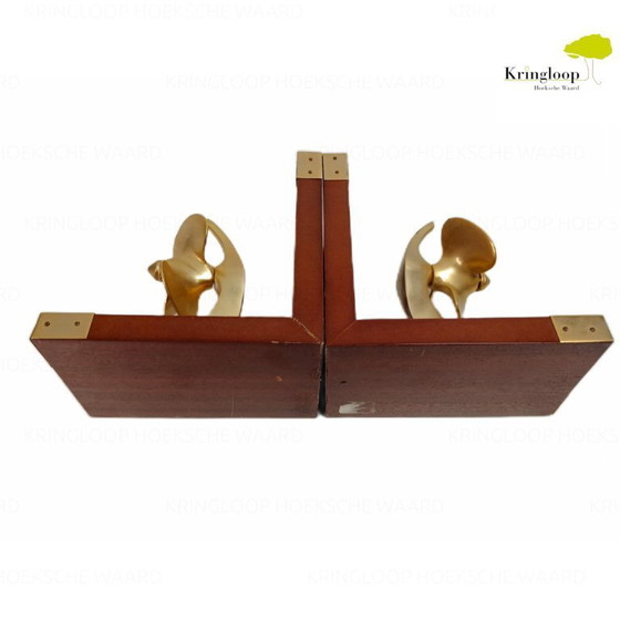 Image 1 of Fermalibro 'elica di barca' in palissandro, ottone, 1970