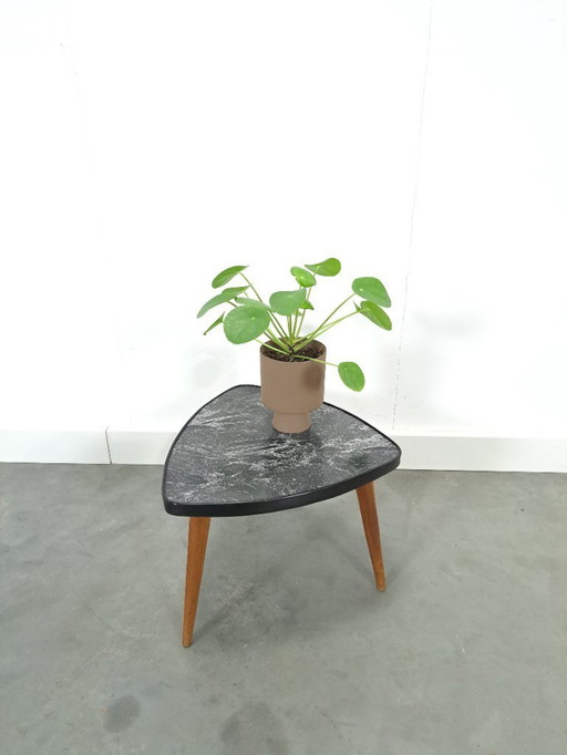 Table d'appoint pour plantes avec plateau en formica imitation marbre noir, n° 27