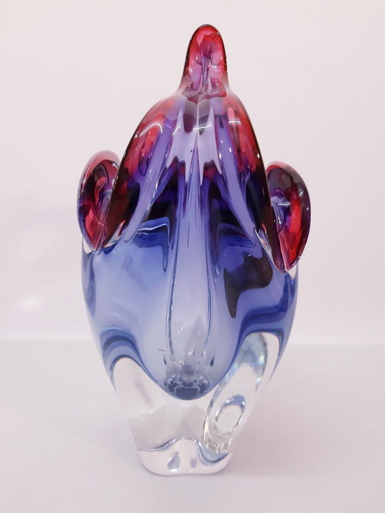 Image 1 of Basket for candy/sugar/ hand blown glass by Josef Hospodka/ Czechia