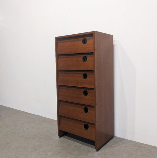 Six-compartment vintage shoe chest