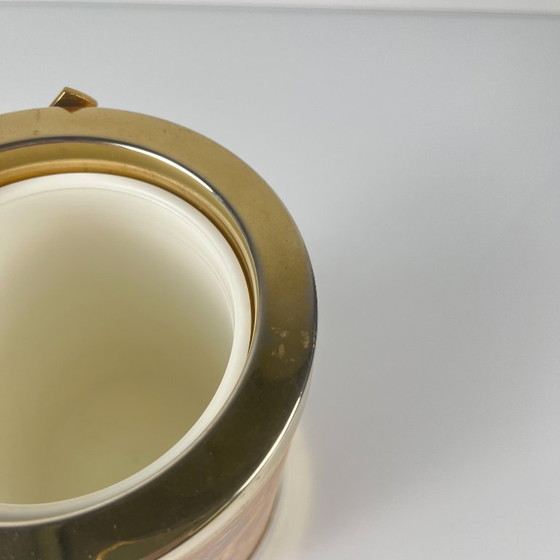 Image 1 of Vintage plastic ice bucket with elm burl effect, 1970