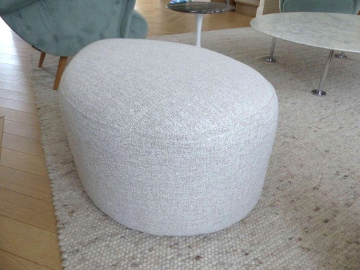 Set aus 2 Poufs des Modells „Caillou“, Design CARAVANE, aus strukturierter Baumwolle und Leinen