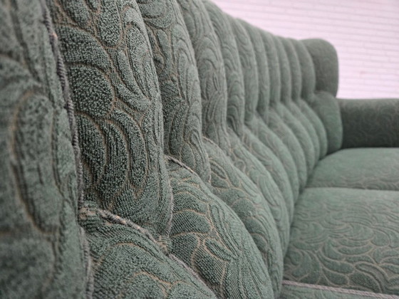 Image 1 of Divano danese a 3 posti, anni '60, lana verde, legno di quercia.