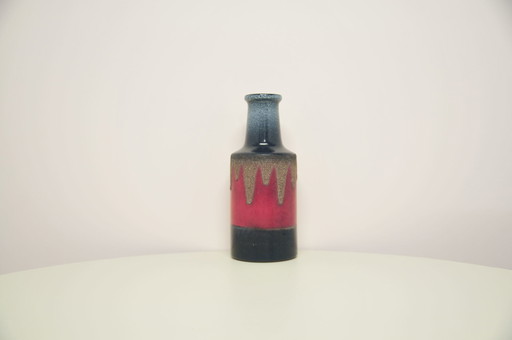 Vase rouge et gris-bleu d'Allemagne de l'Ouest VEB