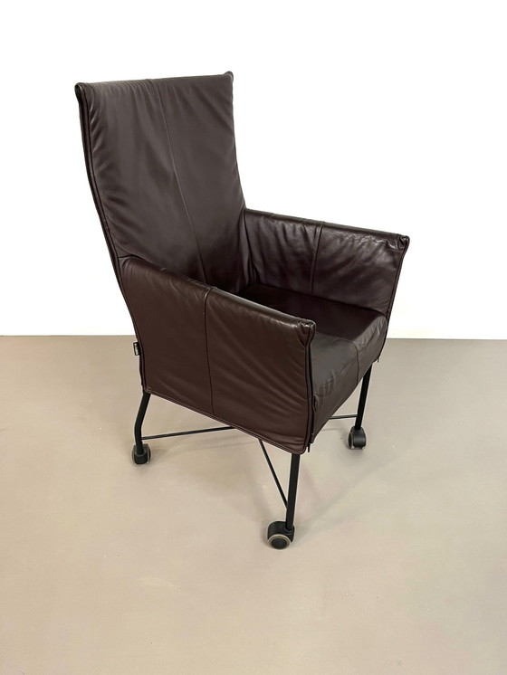 Image 1 of Silla posmoderna Charly de cuero de Gerard van den Berg para Montis años 80