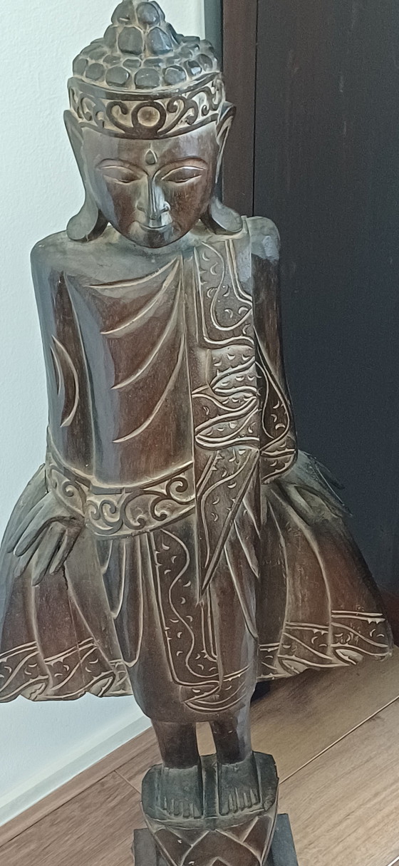 Image 1 of 2 statue di legno.