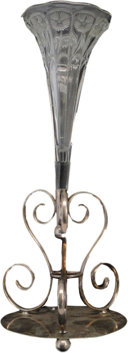 Glass Vase, Great Britain, Early 20th Century – vazen, Metal (photo 2 of 13)