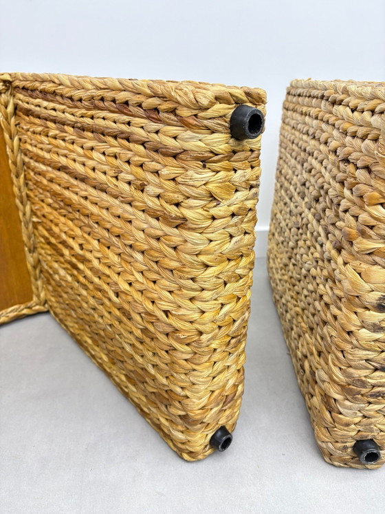 2 x Tavolini / comodini / sgabelli Japandi , Boho, Altro, Marrone (foto 8 di 13)