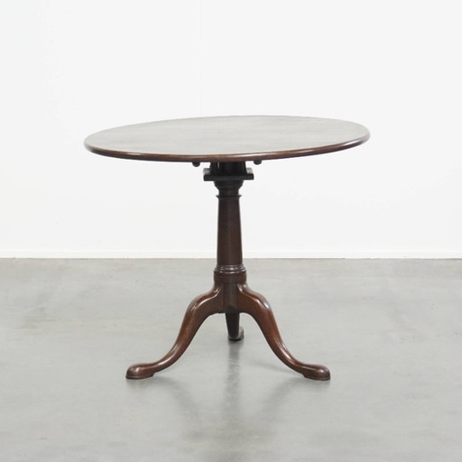 Ancienne table anglaise pivotante à plateau basculant pour cage à oiseaux du 18ème siècle