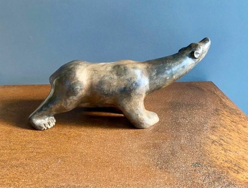 Pierre Chenet “Grand ours polaire” bronze sculpture 47cm