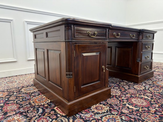 Scrivania classica inglese Partnerdesk – Scrivanie, Leather, Wood (photo 5 of 19)