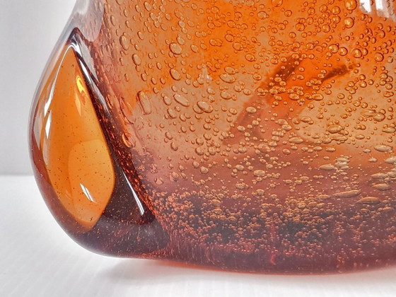 Image 1 of PRÄCHTIGE JAHRGANG 1960 MURANO ORANGE PATE DE VERRE VASE