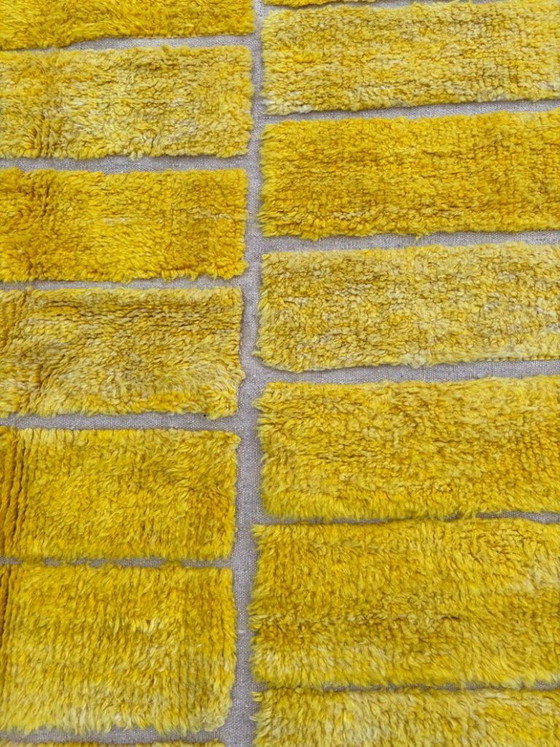 Image 1 of Yellew Moroccan rug, Authentic Moroccan rug, Berber carpet, Genuine Wool rug, Handmade rug, Beni ourain style 3X2m