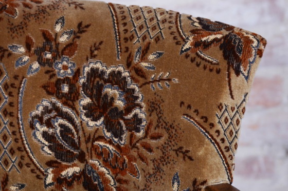 Set van twee originele art-deco fauteuils, van Jules Leleu, Beech, Frankrijk, jaren 1930. – Velvet, Wood (photo 6 of 9)