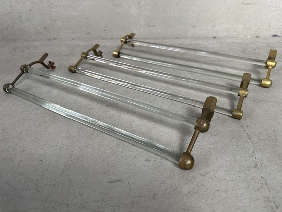 Image 1 of Porta asciugamani Art déco - vetro e ottone