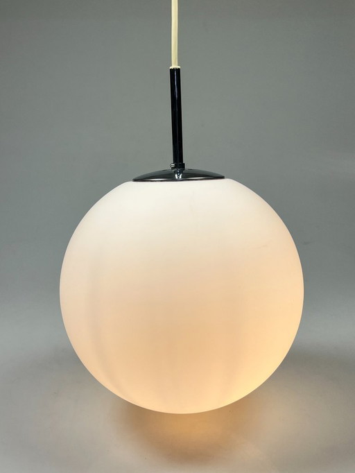 Vintage Glass Ball Lamp / Pendant Lamp, Glashütte Limburg, Germany 1960's