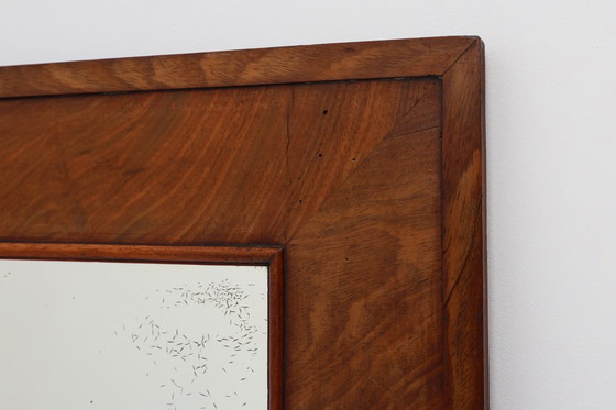 Image 1 of Miroir mural rectangulaire ancien en noyer, France vers 1880