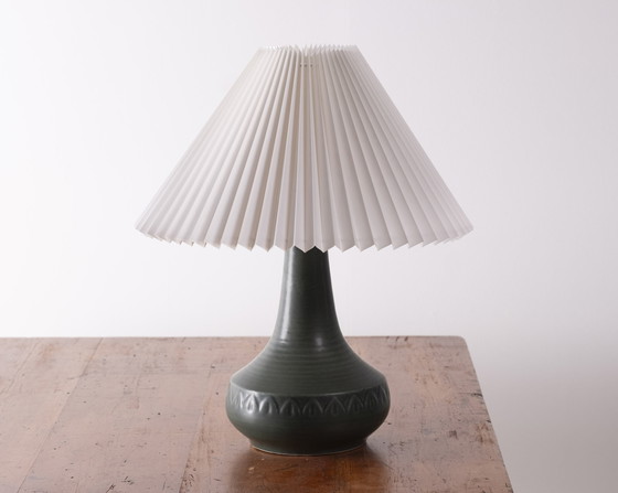 Image 1 of 1x Green Ceramic Table Lamp by Søholm, 1960s Denmark