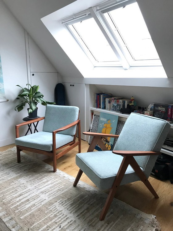 Image 1 of KOMPAS fauteuils in gemêleerd mintgroen