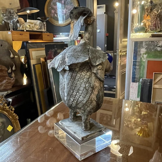 La Sculpture Céramique Le Guerrier en Émail et Dorure de Klara Reynders, 1987 – Ceramic, Surrealism (photo 7 of 18)