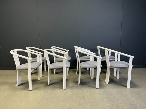 Image 1 of Chaises de salle à manger espagnoles post-modernes, ensemble de 8 - années 1980